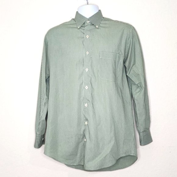 Peter Millar Seaside Finish Button Down Shirt Long Sleeve Green Checks - Picture 1 of 6